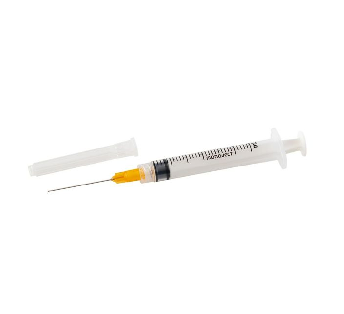 Monoject Endo Irrigation Syringe with Needles 27G Yellow/23G Orange 100/Box