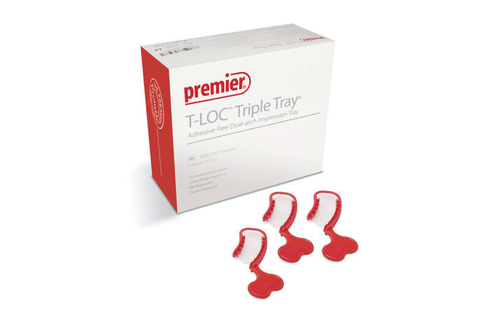Premier T-LOC Triple Tray Adhesive Free Dual Arch Impression Trays (TLOC)