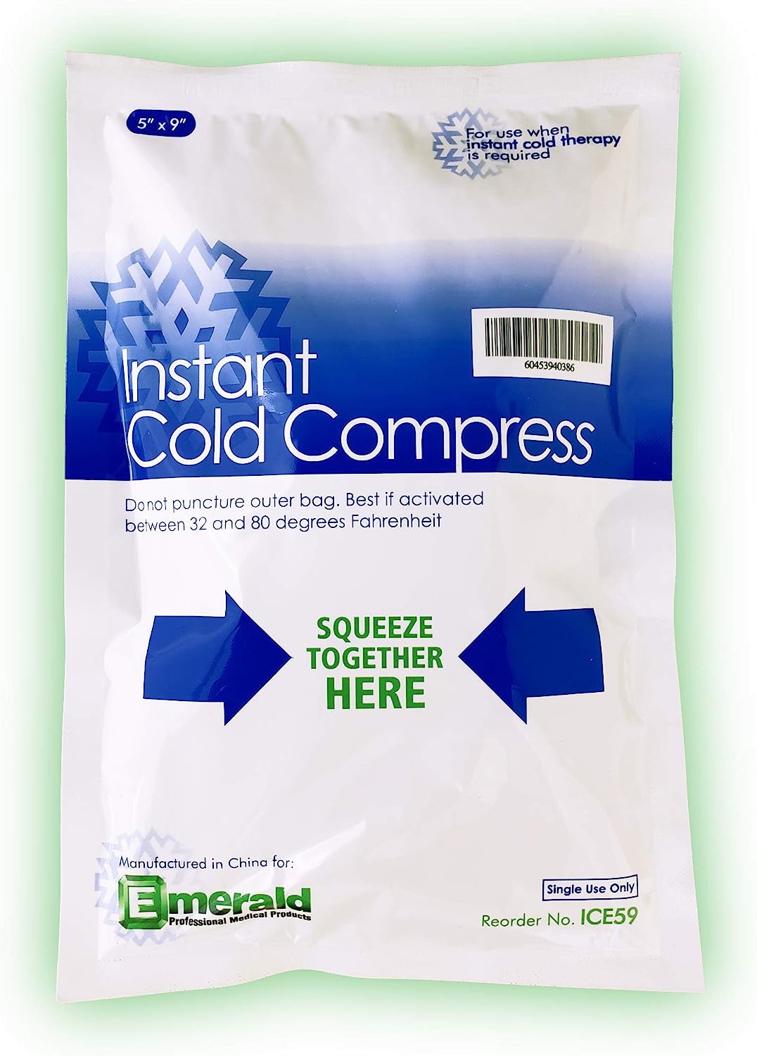 Instant Cold Compress Ice Pack 5"x9",24/Pack