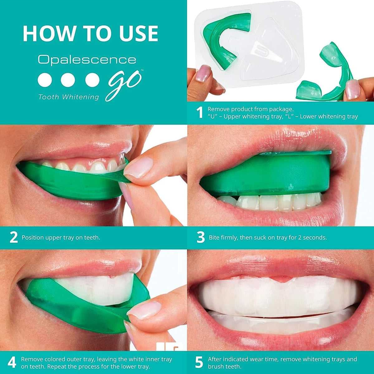 Opalescence Go - Prefilled Teeth Whitening Trays Kit 10/PK- 15% Hydrogen Peroxide
