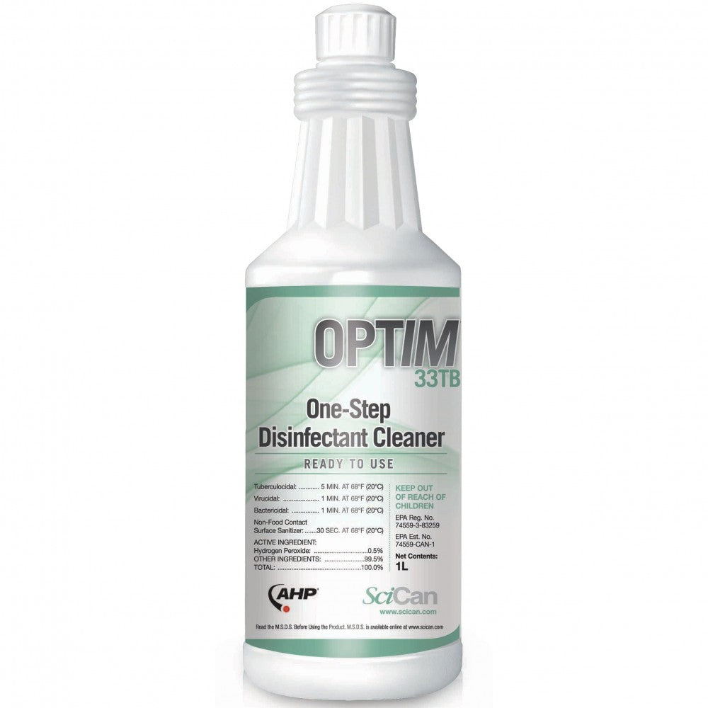 Optim 33 TB Surface Disinfictant Cleaner 1/L Bottle, SciCan