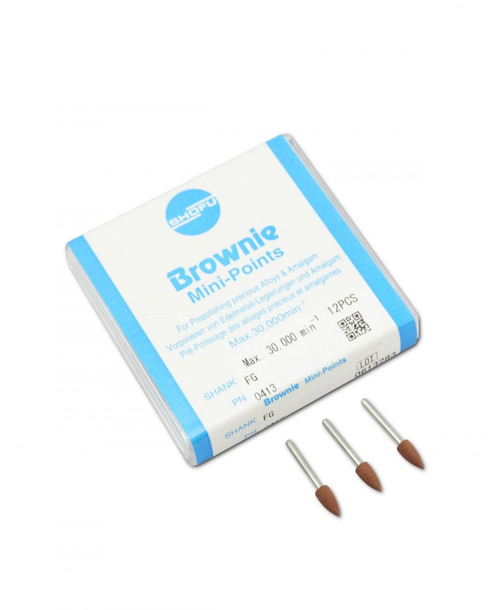 Shofu, Brownie, Mini Points, FG Shank, 12/Pkg