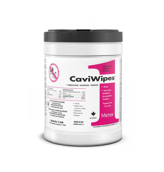 CaviWipes1 Minute | Metrex (6" x 6.75") 160 Wipes Per Canister