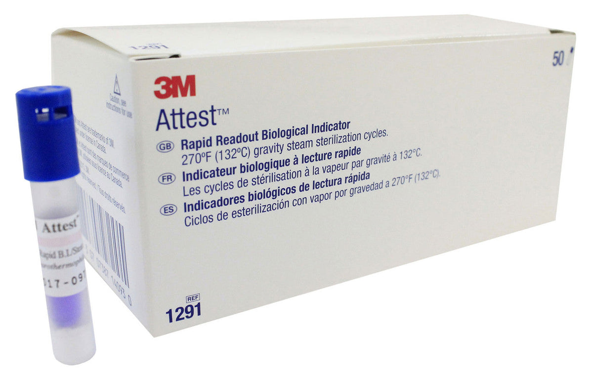 Attest Rapid Readout Biological Indicators 1 Hour Blue 50/Box Gravity Steam Sterilizers