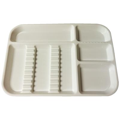 Autoclavable Set-Up Divided Instruments Tray White Size A 13 3/4 x 10 5/8 x 7/8