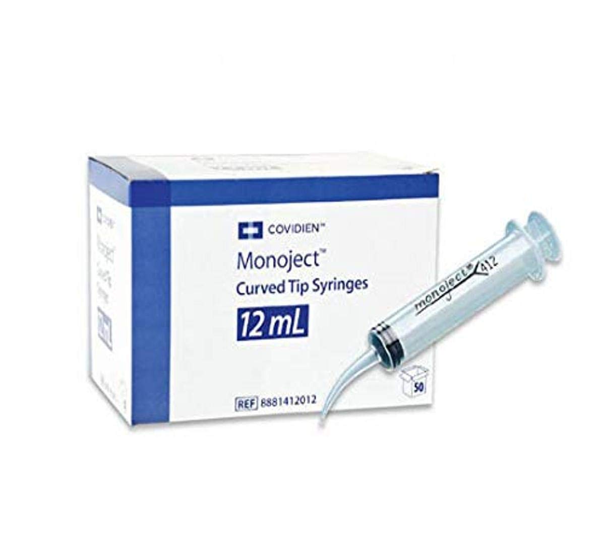 412 Curved Irrigation Tip Syringe 50/Box Monoject #8881412012