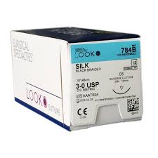 Look Silk Black Braided Sutures, 12/Box 781B-785B-784B