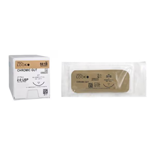 Look, Sutures, Chromic Gut, 2-0, C7 Needle, 27" Circle, 561B, 12/Box