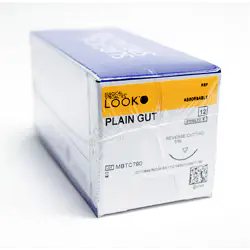 Look, Sutures, Plain Gut, 5-0, 18" Length, C17 Needle, 535B, 12/Box