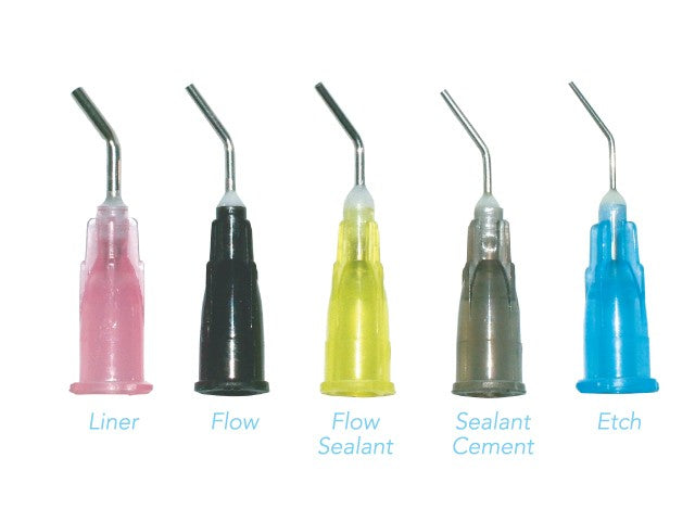 Pre Bent Needles Dispensing Tips Applicator, 100/Pk (Flowable Tip,Etch Tip,Sealant,Liner,Sealant Cement Tips)