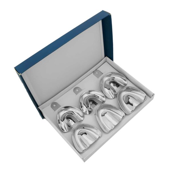 J&amp;J Metal Impression Tray Solid Set 6/Box#40-1200