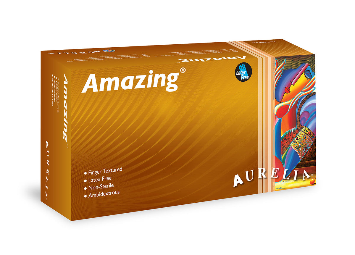 Aurelia-Amazing Nitrile Exam Powder Free Gloves Medium Size,Purple, 300/Box #92886