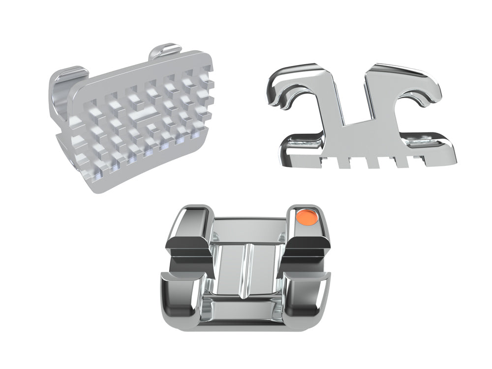 Agility Braces Brackets MBT or Roth 0.22" with Hooks 3's 4's 5's, Mesh Base Kit-G&amp;H USA