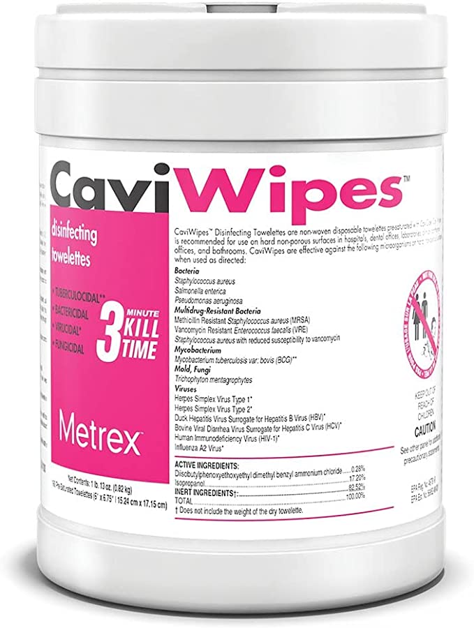 CaviWipes, Surface Cleaner Disinfectant Wipes Large Size 160/Can #11-1100