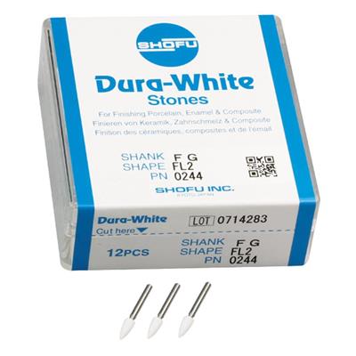 Shofu, Dura White Polishing Stones FG Shank, FL2, 12/Pk