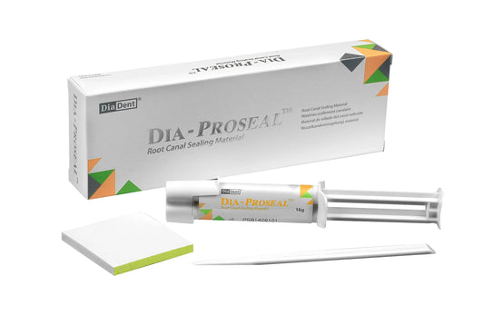 Dia-Proseal Root Canal Sealer Epoxy Resin 16g Syringe, Mixing Pad, Spatula