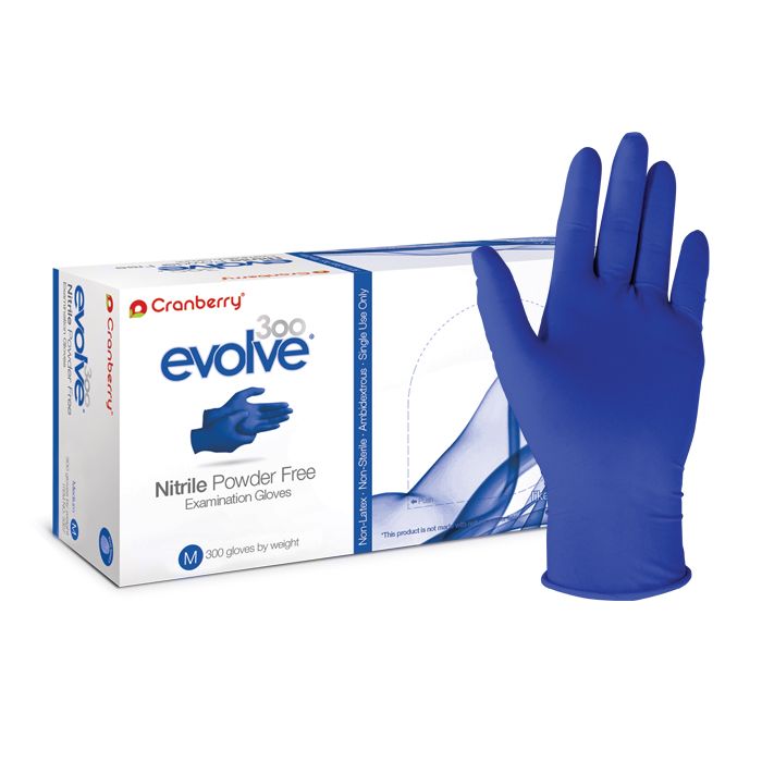 Cranberry-Evolve Nitrile Powder Free Exam Gloves 300/Box (Only Large Size)