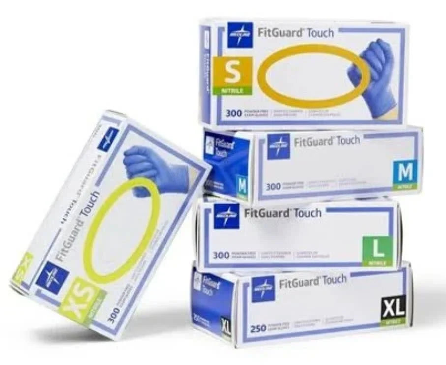 FitGuard Touch Nitrile PF Exam Gloves Blue 300/Box #FG3001