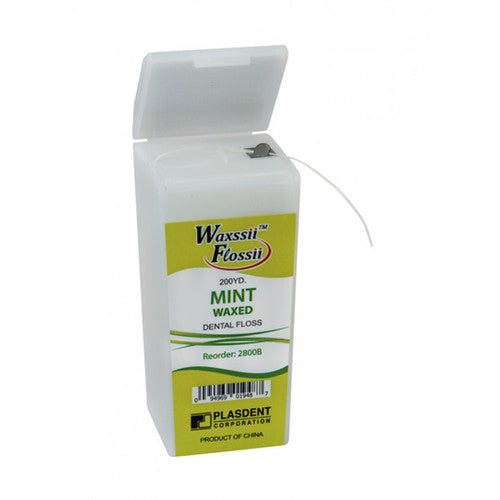 Dental Waxed Floss Mint, 200 YD/Roll- With Dispenser
