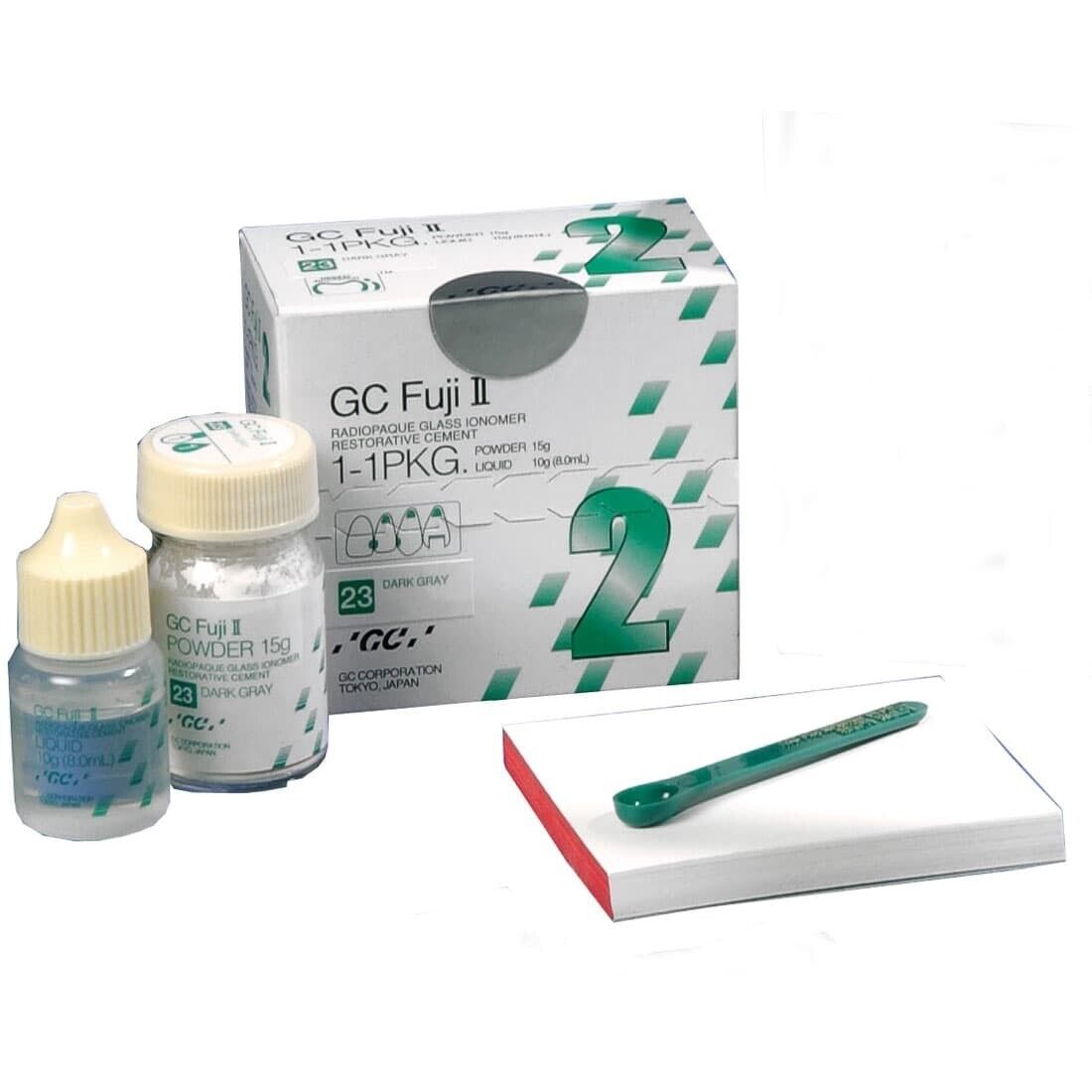 Fuji II, GIC Self Cure Powder/Liquid Kit, Shade (Pale Yellow) Glass Ionomer Cement