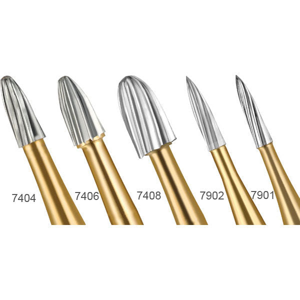 Trimming&amp; Finishing Gold Carbide Burs 12 Blades , 25/Pk