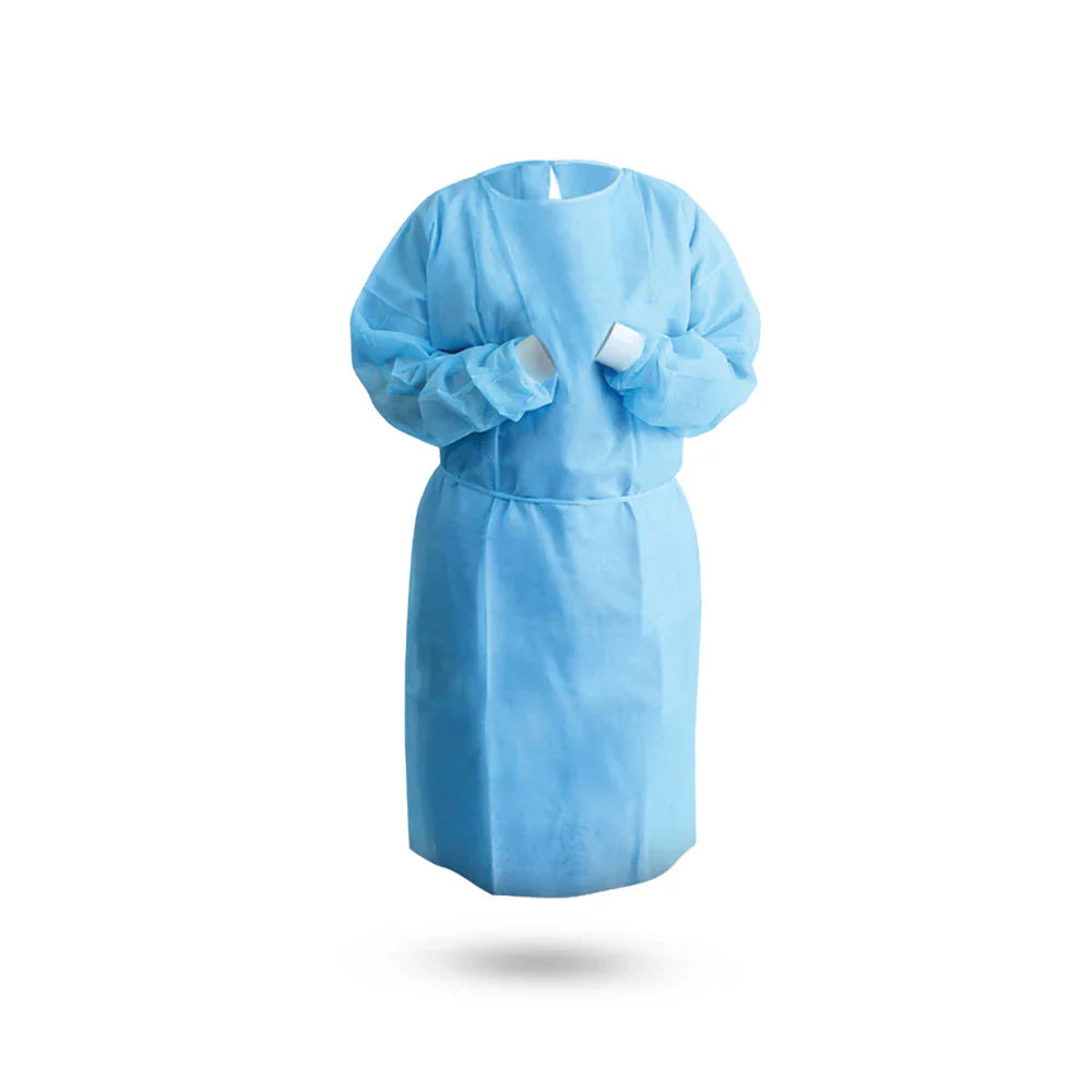 Isolation Gowns Knitted Cuff Blue 10/Pk