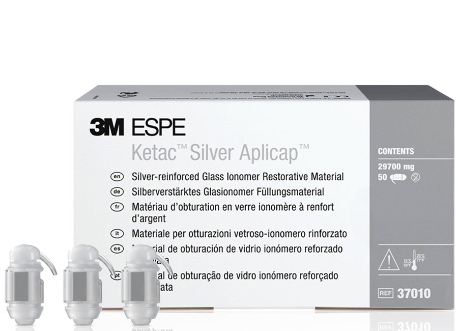 Ketac Silver Aplicap Silver Glass Ionomer, Self-Cure, Capsule Refill, 50/Pk