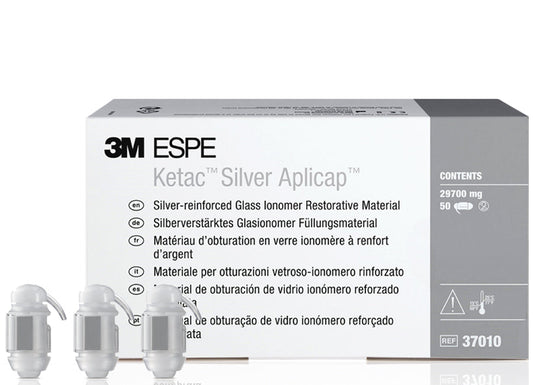 Ketac Silver Aplicap Silver Glass Ionomer, Self-Cure, Capsule Refill, 50/Pk