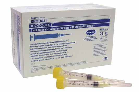 Monoject Endo Irrigation Syringe with Needles 27G Yellow/23G Orange 100/Box