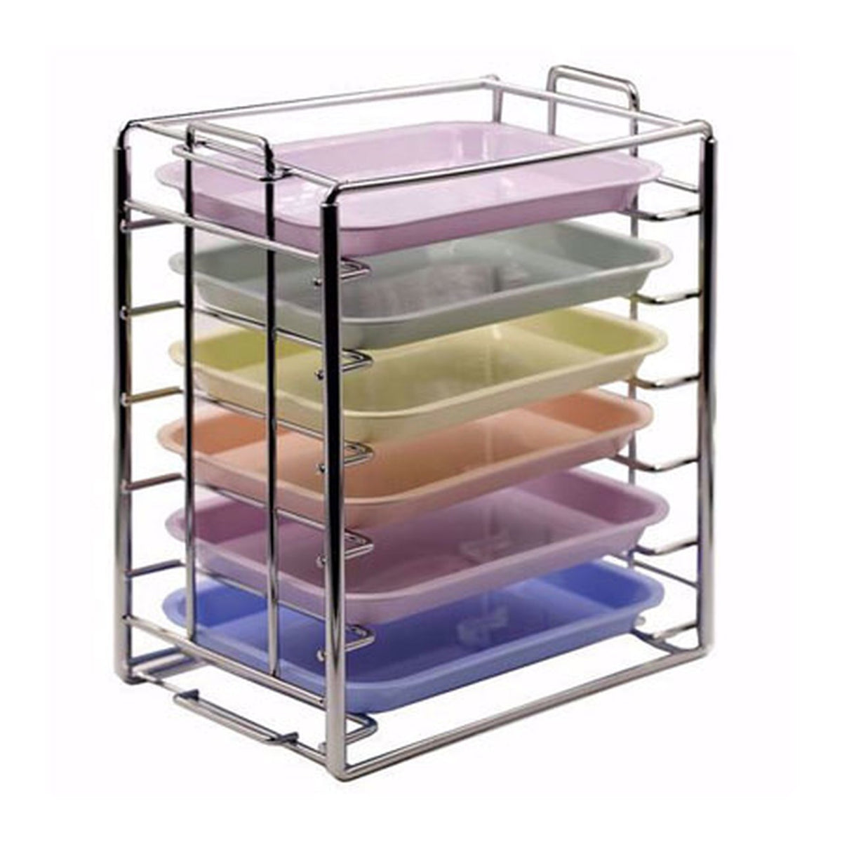 Tray &amp; Lid Organizer Rack Stackable, Capcity:8  Trays #B