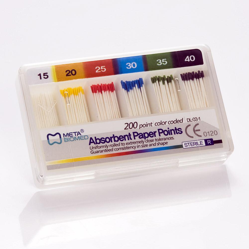 Absorbent Paper Points .02 T, 200/Pack- MetaBiomed