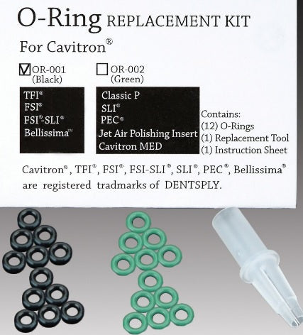 O-Ring for Cavitron Ultrasonic Scaler Insert Replacement Kit, Black -12/Pk