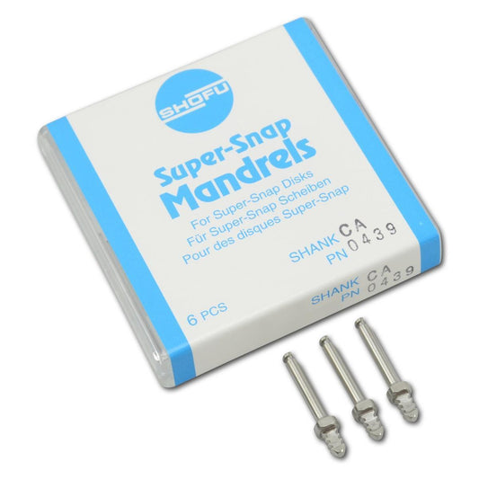 Shofu, SuperSnap, CA. Disks Mandrel, Metal 6/Box