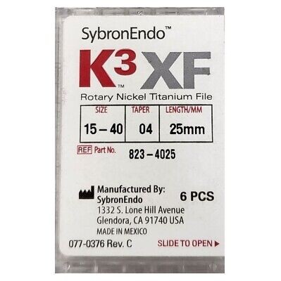 K3 XF Files Rotary Files NITI Taper 0.4" Length-25mm