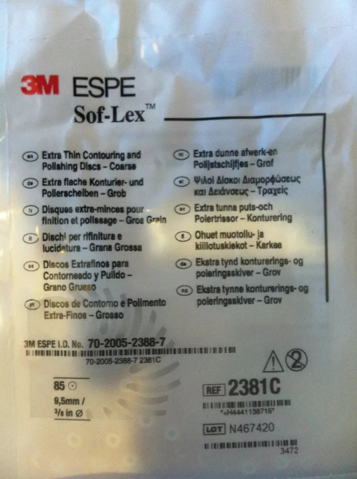 3M-Sof-Lex Contouring Finishing&amp; Polishing Refill Discs(SofLex) 85/Bag 2381-2382