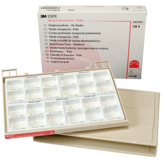 3M Unitek PEDO Strip-Off Crown Assorted Size Anterior Set 120/Bx
