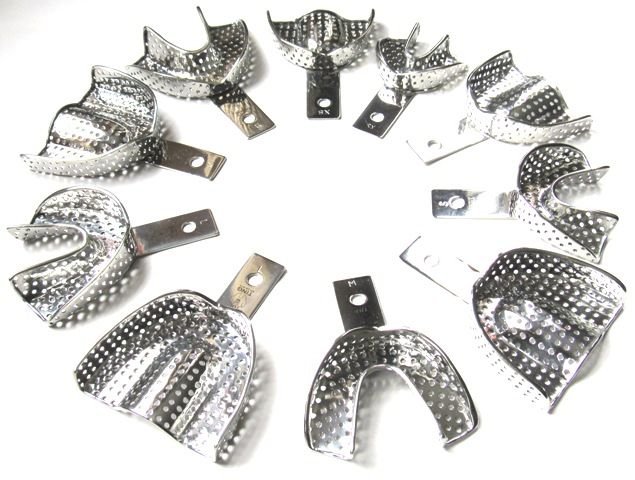 Metal Impression Tray Stainless Steel,Perforated, 1/Pk