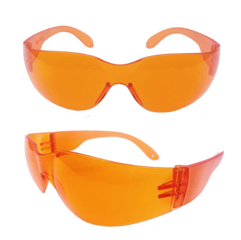 UV Safety Glasses Ultraviolet Light Cure Protection Tinted Orange, 1/Pk-Palmero
